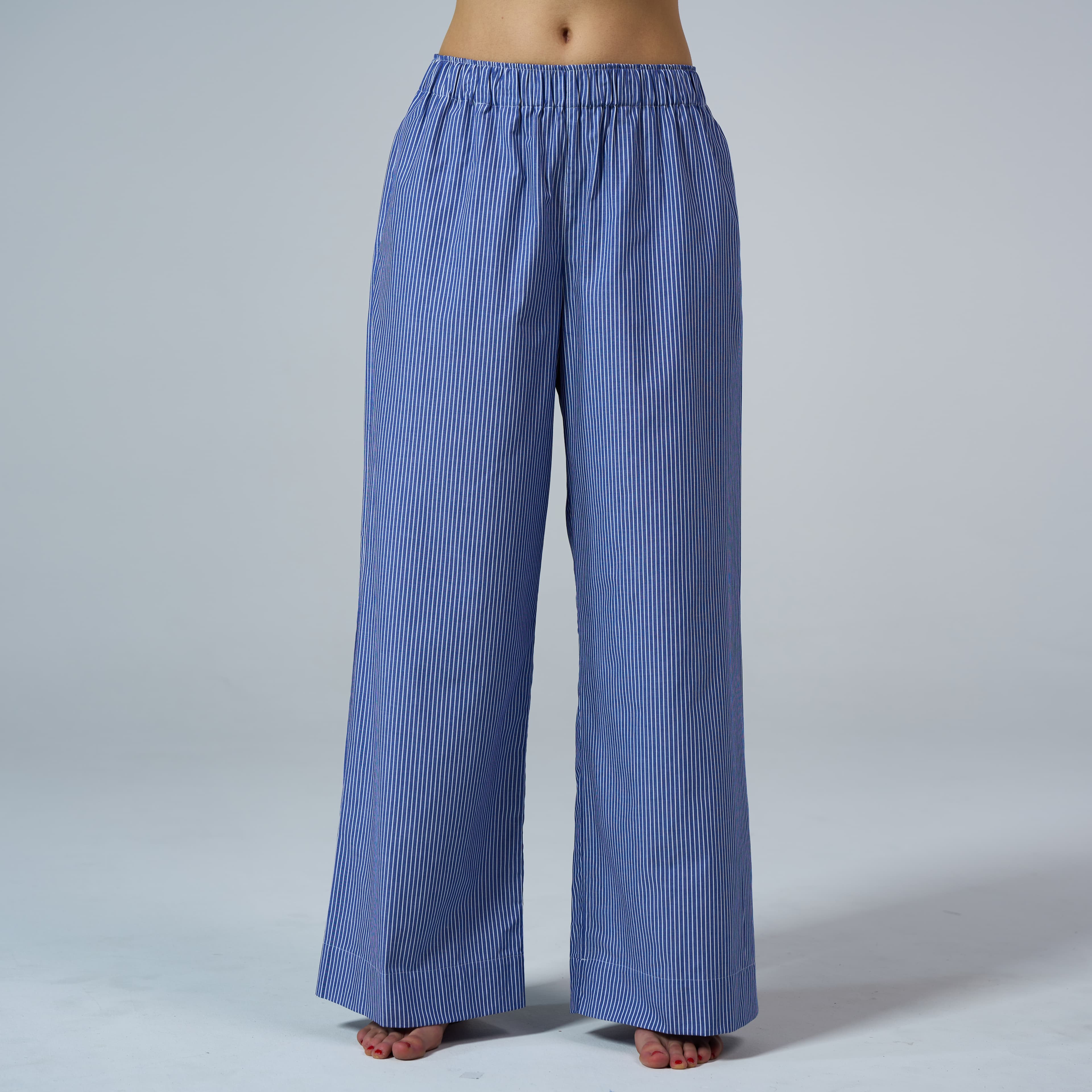 Poplin Pants - Blue & White