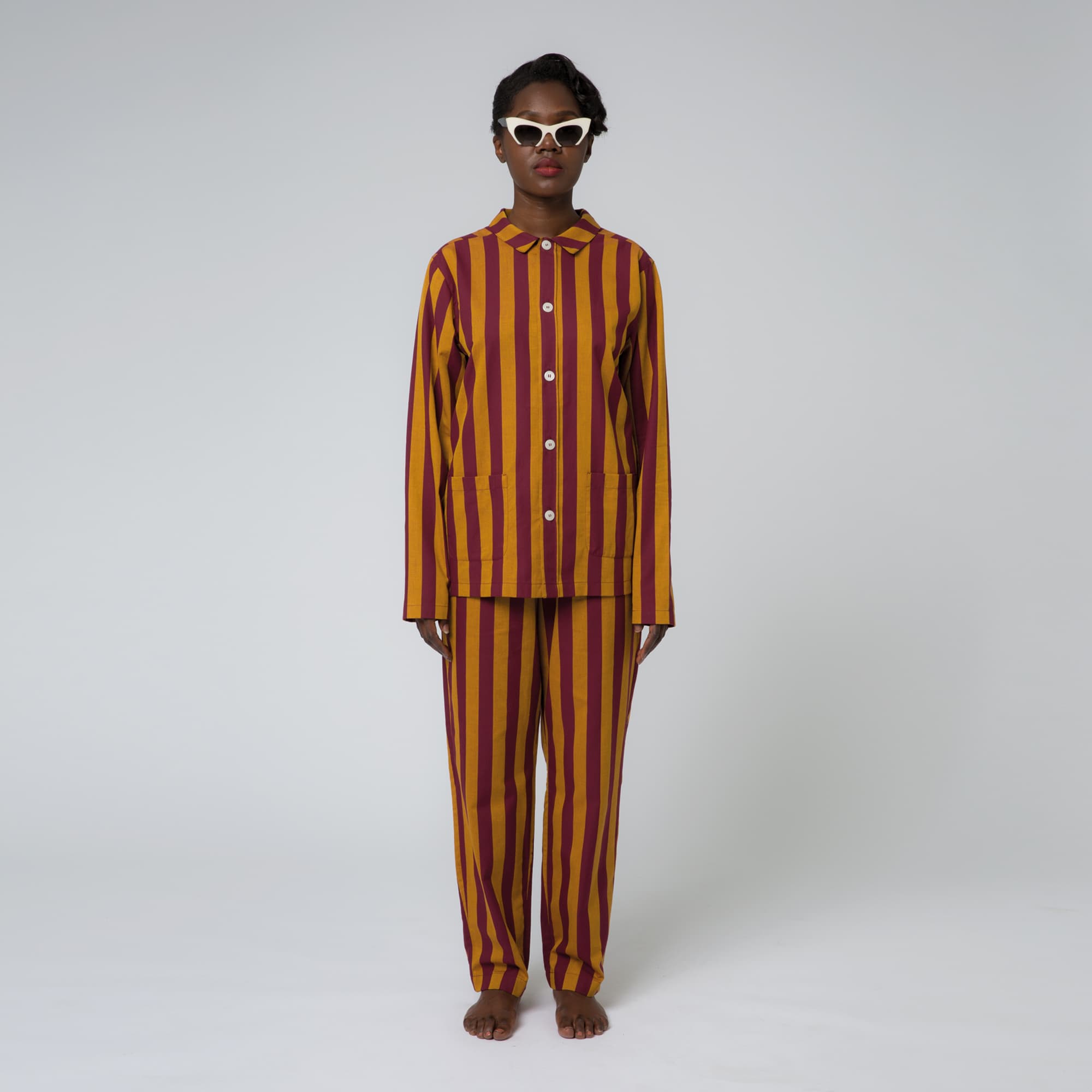 Uno Stripe - Cabernet & Yellow